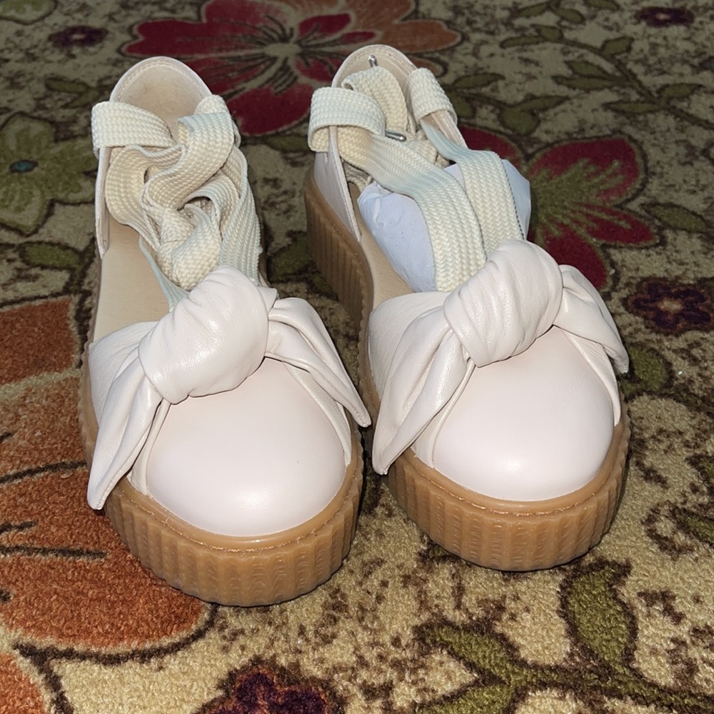 Puma Fenty Pink Oatmeal Bow Creeper Sandal Shoes